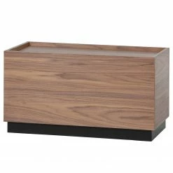 Red Living Table basse Valbo - Placage en bois véritable - Noyer / Pin noir - Largeur : 40 cm