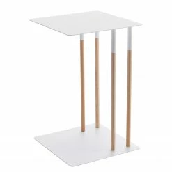 Yamazaki Bout de canapé Plain II - Frêne massif / Métal - Blanc