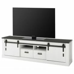 Ridgevalley Meuble TV Shutter II - Imitation pin blanc