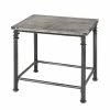 Ars manufacti Table d'appoint Doubs I - Acier / Bois massif - Noir ancien / Gris cérusé