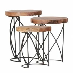 Red Living Tables d'appoint Sorel (lot de 3) - Teak massif