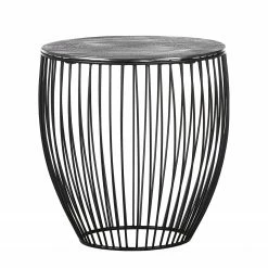 Ars manufacti Table d'appoint Suzu - Métal - Gris minéral / Noir