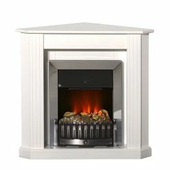Montreux Cheminée d'angle électrique Louisiana - Blanc