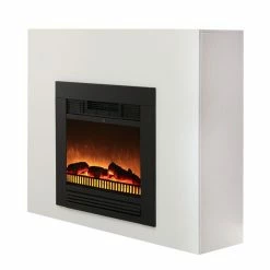 Montreux Cheminée électrique Lunnon - Blanc brillant