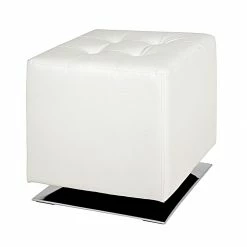 Home Design Tabouret capitonné Trafalgar - Imitation cuir Blanc