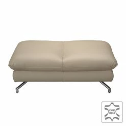Loftscape Repose-pieds Sharon - Cuir véritable - Beige