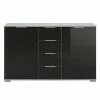 Wimex Commode combinée Lingga I - 2 portes - Noir / Gris clair