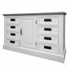 Maison Belfort Commode Nasinu V - Partiellement en paulownia massif - Blanc / Gris ancien
