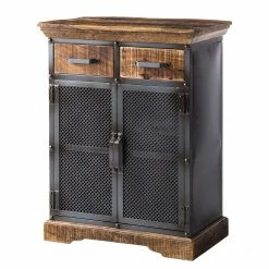 Ars manufacti Buffet Hunter II - Métal / Manguier massif- Manguier / Gris bleu