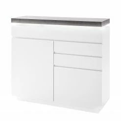 Fredriks Buffet Namona I - Éclairage inclus - Imitation béton / Blanc