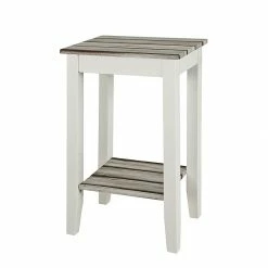 Home Design Console Gironde - Blanc brillant / Imitation pin