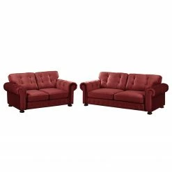 Velvet Studio Ensemble de salon Marau (3-2) - Rouge