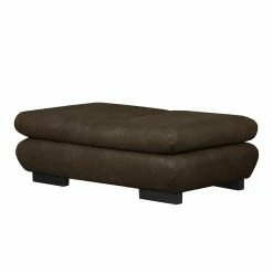 Ars Natura Pouf repose-pieds Infinity - Aspect cuir vieilli - Expresso