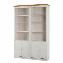 Maison Belfort Étagère murale Lillehammer III - Pin blanc / Pin couleur miel