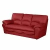 Modoform Canapé convertible Torsby - Cuir véritable rouge