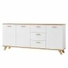 Germania Buffet Neston II - Blanc mat / Imitation chêne de Sanremo