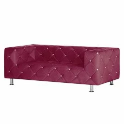 Home Design Canapé Carlotta (2 places) - Microfibre bordeaux