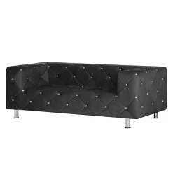 Home Design Canapé Carlotta (2 places) - Microfibre noir