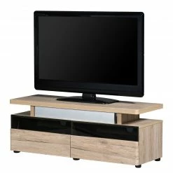 Jahnke Meuble TV CU-Libre 220 - Imitation chêne de Sanremo / Noir