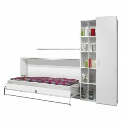Loftscape Ensemble lit mural Godia I - Blanc - Matelas de mousse froide