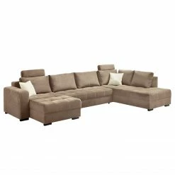 Home Design Canapé panoramique Antego (convertible) - Marron clair