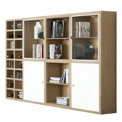 Loftscape Mur d'étagères XL IX.B - Blanc / Imitation chêne